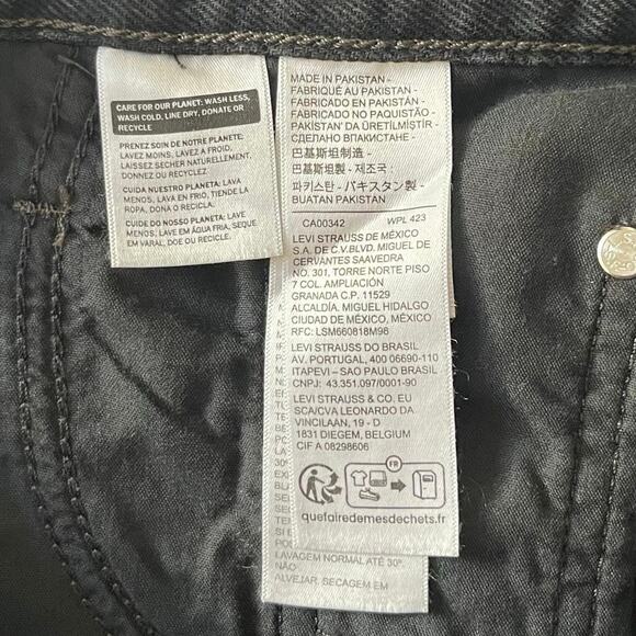 Levi's Baggy Dad Jeans Women's 26x32 Black Straight Leg Mid-Rise Distressed NWT - Picture 7 of 13